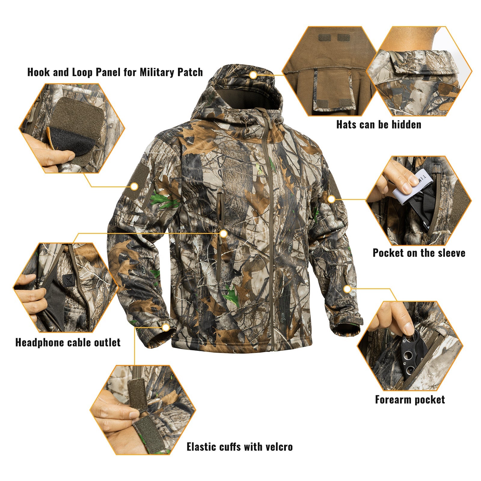 Quiet Hunting Clothes Suit Clothing Gear Camouflage Hoodie Jacket Pants-2