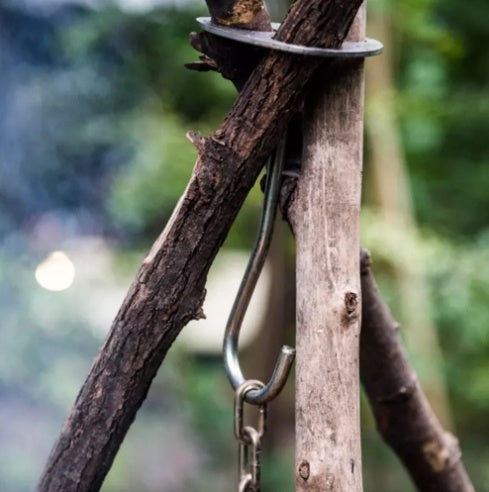 Portable Camping Barbecue Tripod - Stainless Steel Hanger for Outdoor Cooking
