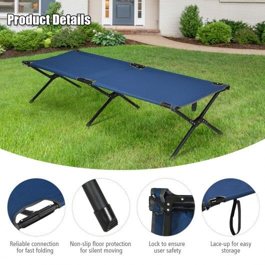 Adults Kids Folding Camping Cot-Gray