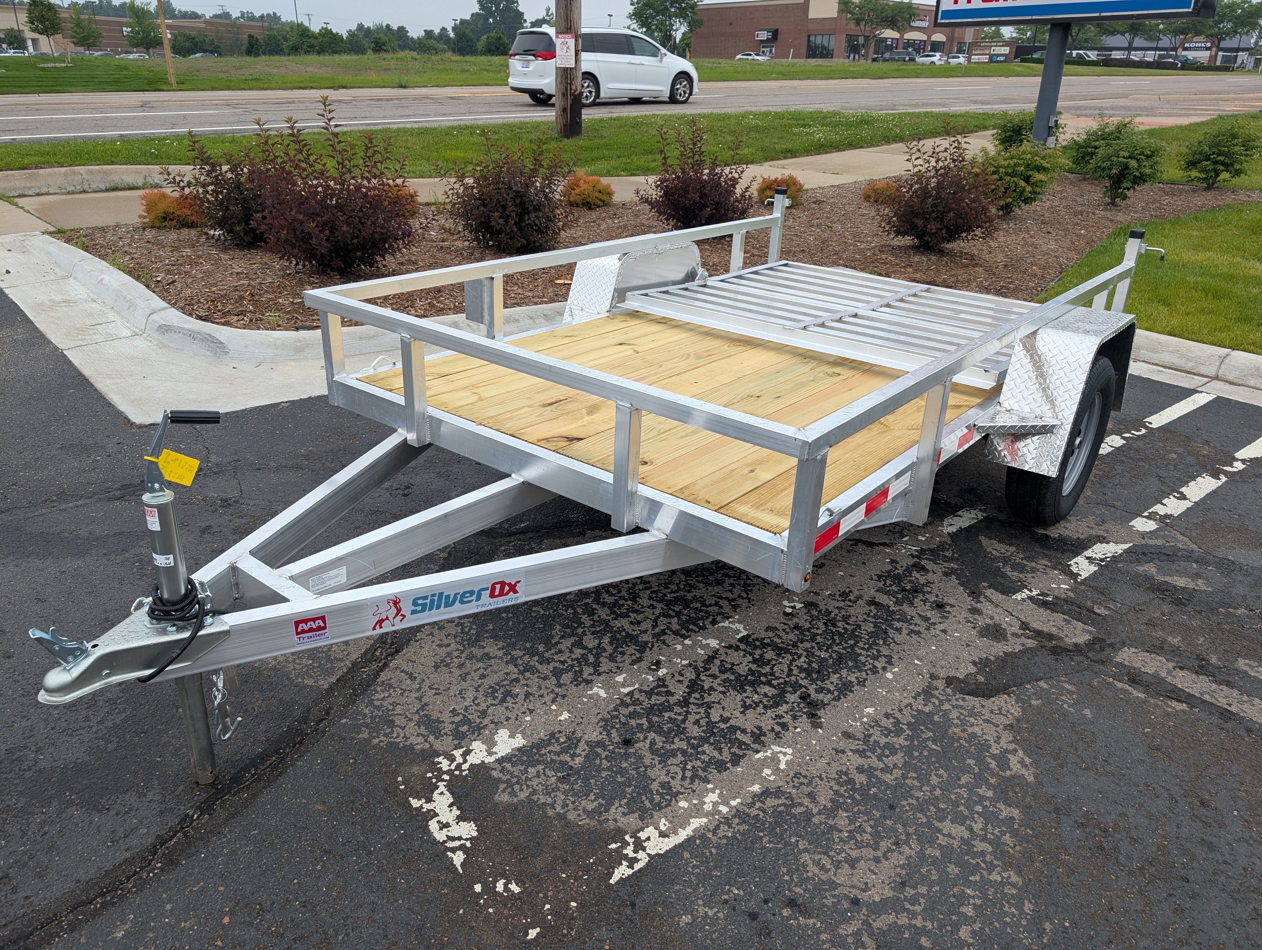 Silver Ox 6X10 Aluminum Utility Trailer with Folding Ramp Gate