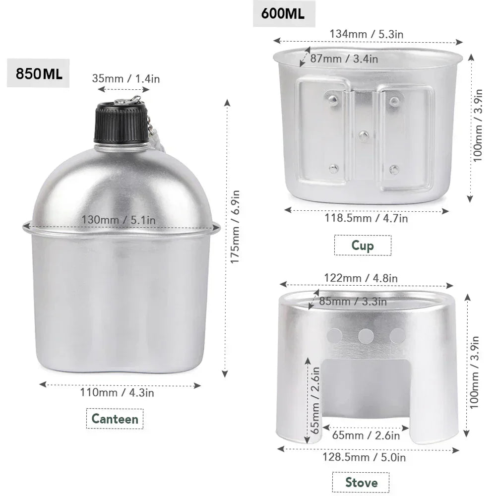 4pcs Cookware Set Outdoor Camping